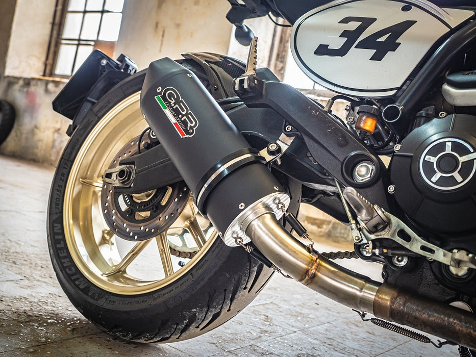 GPR Exhaust System Ducati Scrambler 800 2015-2016, Furore Nero, Slip-on Exhaust Including Removable DB Killer and Link Pipe