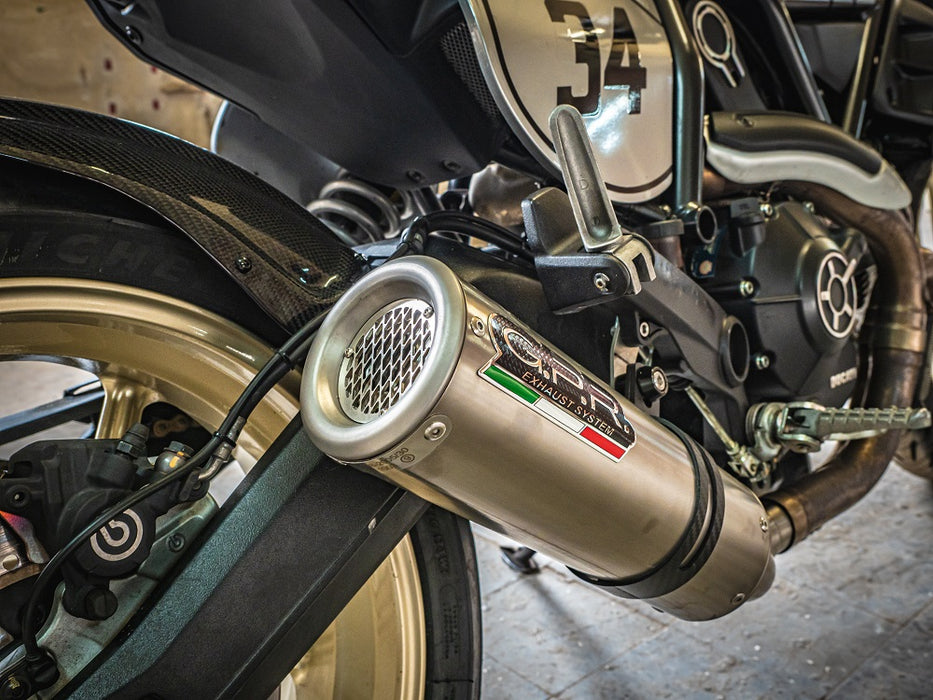 GPR Exhaust System Ducati Scrambler 800 2015-2016, M3 Titanium Natural, Slip-on Exhaust Including Removable DB Killer and Link Pipe