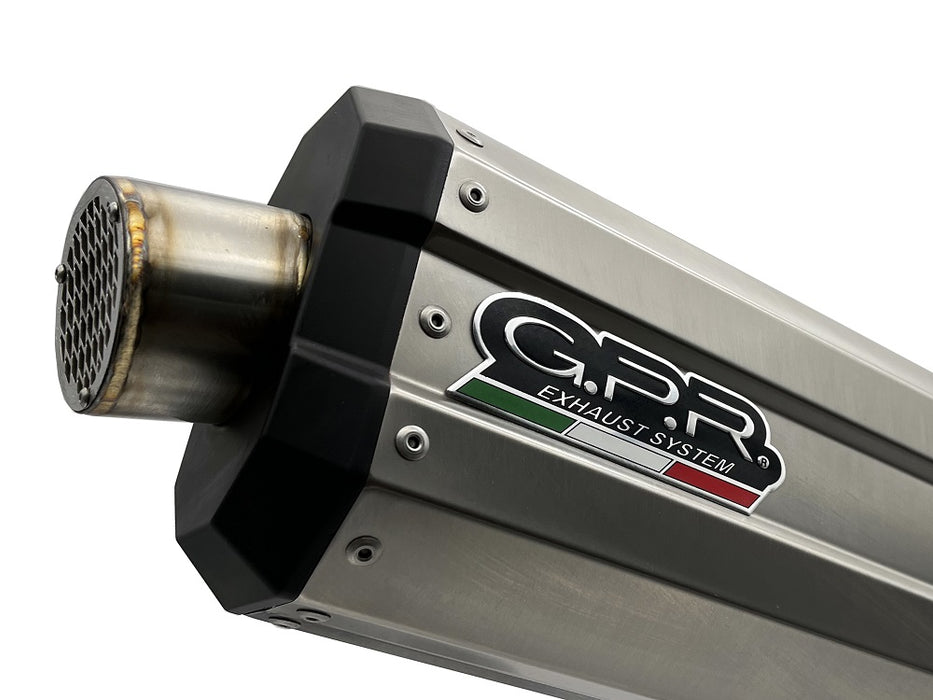 GPR Exhaust for Benelli Trk 502 2021-2023, DUNE Titanium, Slip-on Exhaust Including Link Pipe and Removable DB Killer