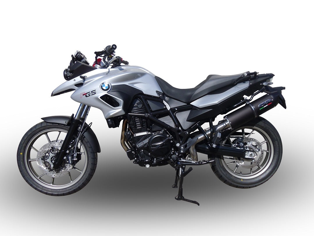 GPR Exhaust for Bmw F700GS 2016-2018, Furore Evo4 Nero, Slip-on Exhaust Including Removable DB Killer and Link Pipe