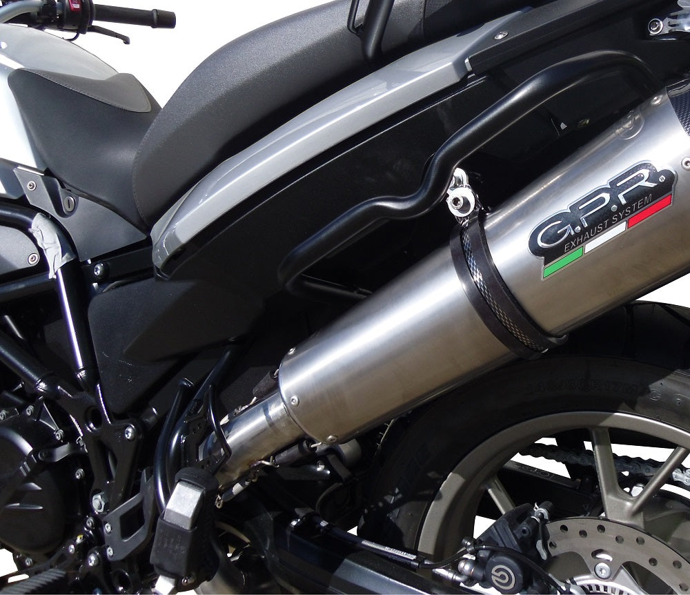 GPR Exhaust for Bmw F700GS 2016-2018, GP Evo4 Poppy, Slip-on Exhaust Including Removable DB Killer and Link Pipe
