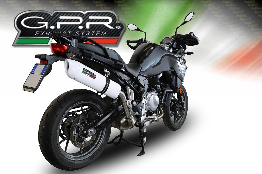 GPR Exhaust for Bmw F700GS 2021-2023, Albus Evo4, Slip-on Exhaust Including Removable DB Killer and Link Pipe