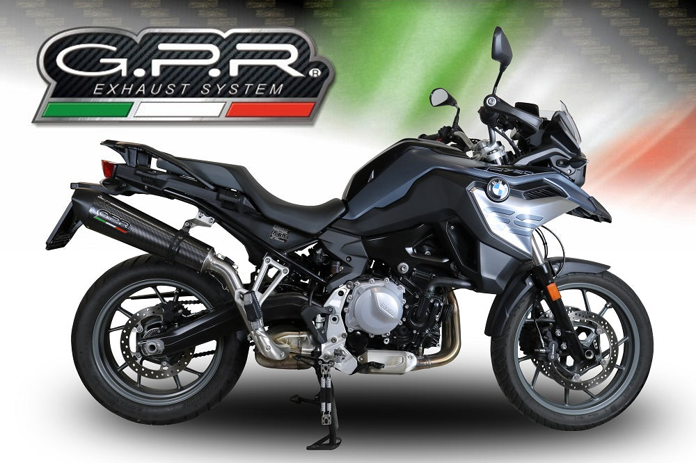 GPR Exhaust for Bmw F700GS 2021-2023, GP Evo4 Poppy, Slip-on Exhaust Including Removable DB Killer and Link Pipe