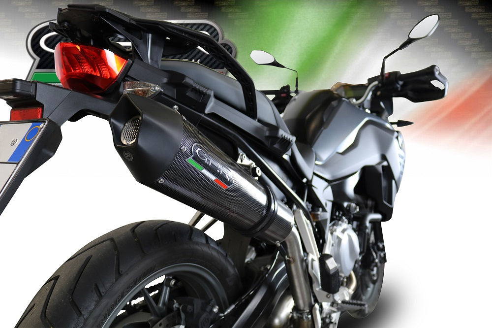 GPR Exhaust for Bmw F700GS 2018-2020, GP Evo4 Poppy, Slip-on Exhaust Including Removable DB Killer and Link Pipe