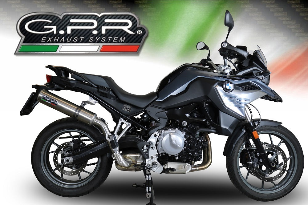 GPR Exhaust for Bmw F700GS 2018-2020, M3 Titanium Natural, Slip-on Exhaust Including Removable DB Killer and Link Pipe