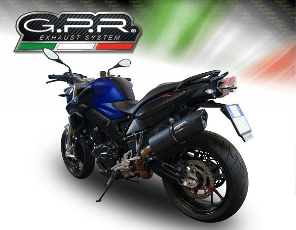 GPR Exhaust for Bmw F800R 2017-2019, Furore Evo4 Nero, Slip-on Exhaust Including Removable DB Killer and Link Pipe