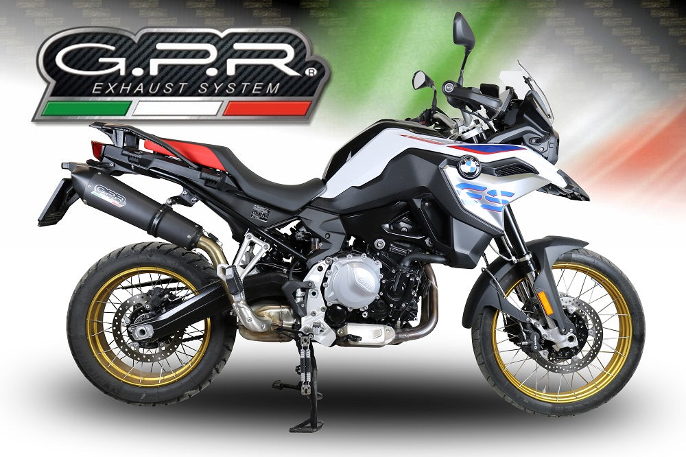 GPR Exhaust for Bmw F850GS - Adventure 2021-2022, GP Evo4 Black Titanium, Slip-on Exhaust Including Removable DB Killer and Link Pipe