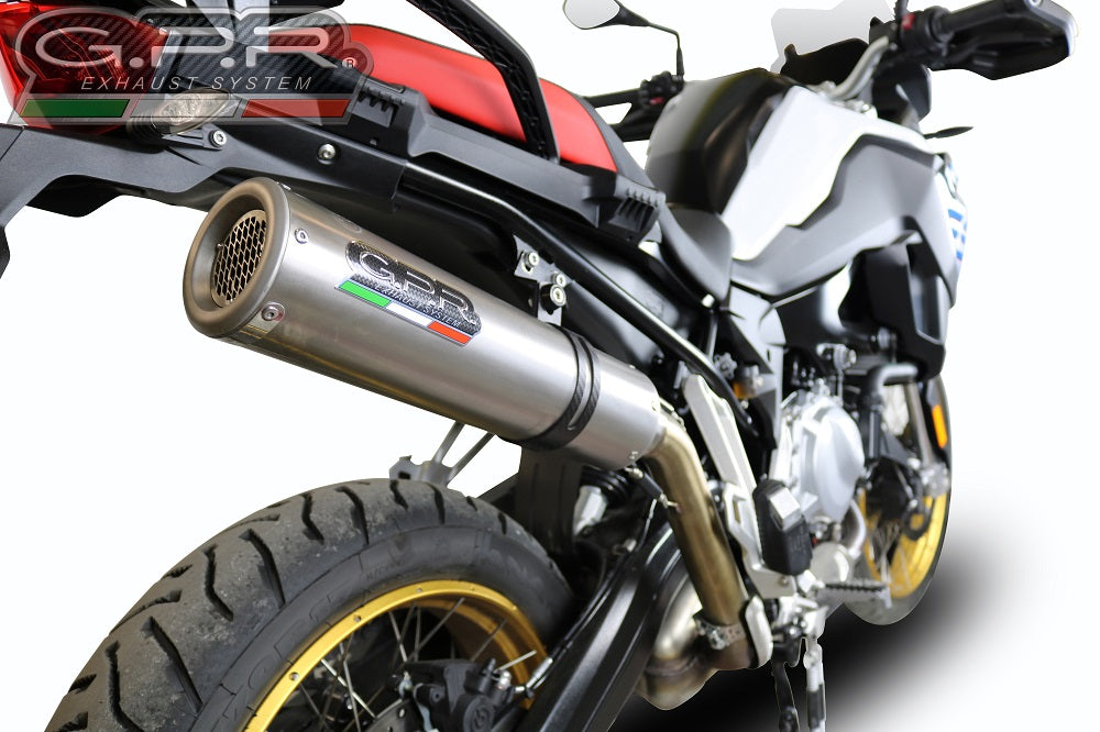 GPR Exhaust for Bmw F850GS - Adventure 2018-2020, M3 Titanium Natural, Slip-on Exhaust Including Removable DB Killer and Link Pipe