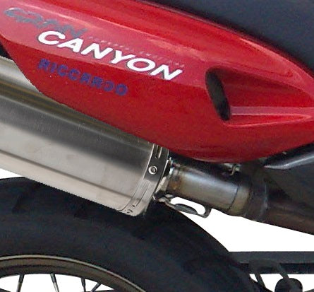 GPR Exhaust System Cagiva Gran Canyon 1998-2000, Furore Nero, Dual slip-on Including Removable DB Killers and Link Pipes