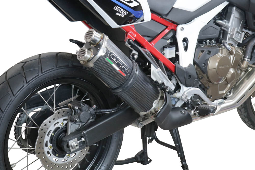 GPR Exhaust System Honda CRF1100L Africa Twin 2021-2023, Dual Poppy, Slip-on Exhaust Including Removable DB Killer and Link Pipe
