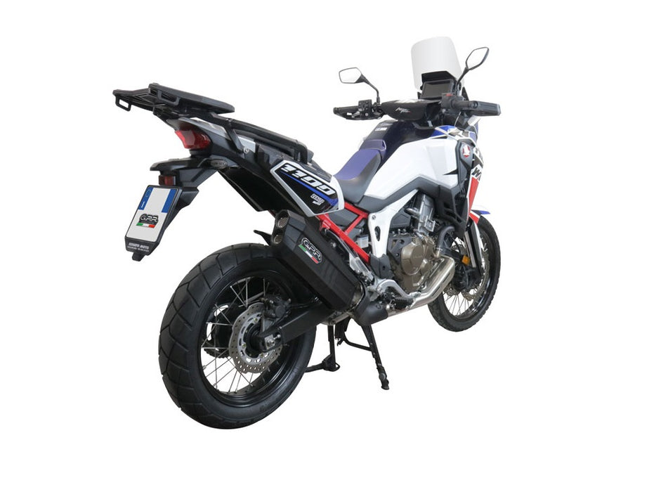 GPR Exhaust System Honda CRF1100L Africa Twin 2021-2023, Sonic Poppy, Slip-on Exhaust Including Removable DB Killer and Link Pipe