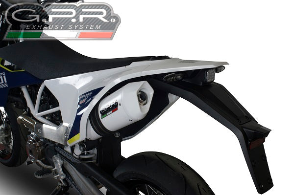 GPR Exhaust System Husqvarna Enduro 701 2015-2016, Albus Ceramic, Slip-on Exhaust Including Removable DB Killer and Link Pipe