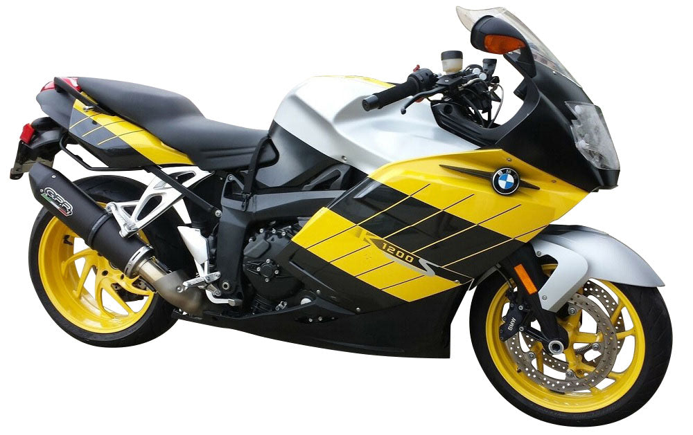GPR Exhaust for Bmw K1200S K1200R 2004-2008, Furore Nero, Slip-on Exhaust Including Removable DB Killer and Link Pipe