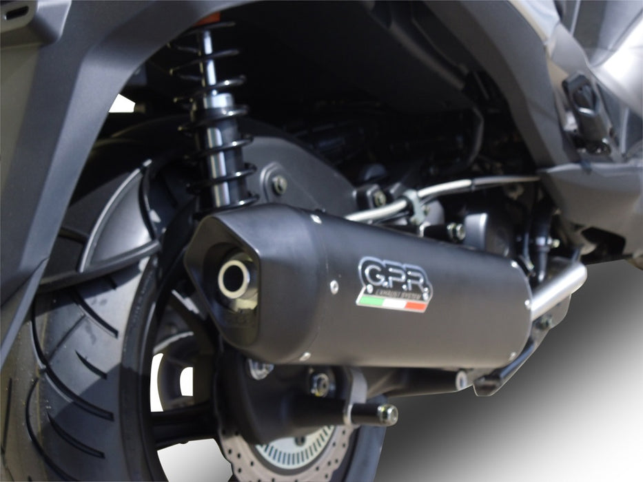 GPR Exhaust System Hyosung Comet 650 Gt - R 2004-2016, Furore Nero, Bolt-on silencer Including Removable DB Killer