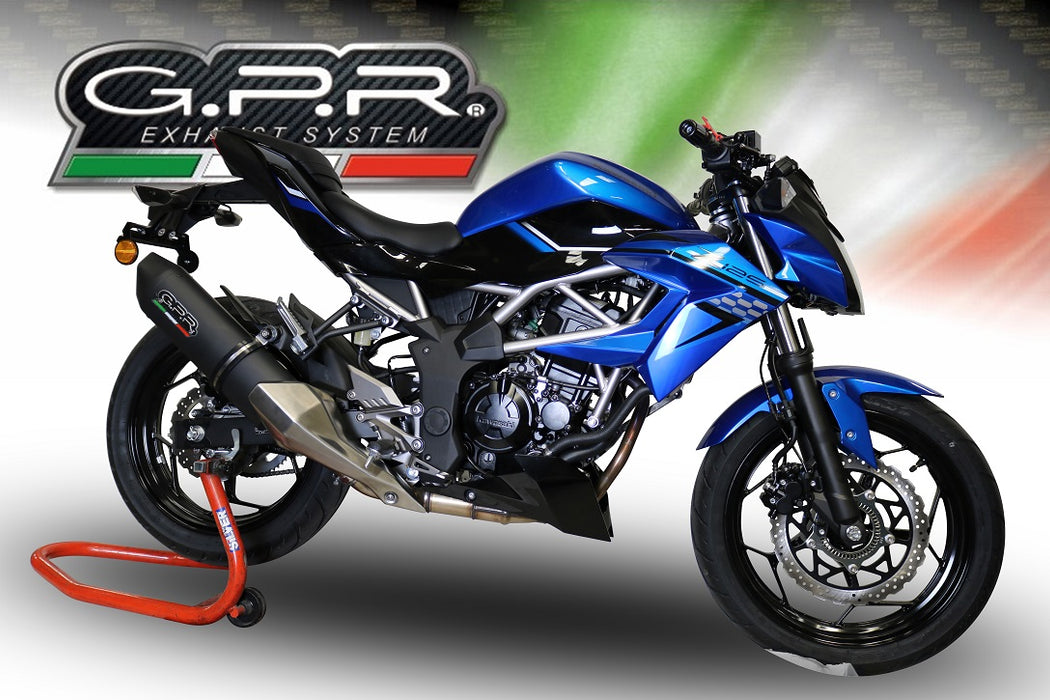 GPR Exhaust System Kawasaki Ninja125 2019-2020, Furore Evo4 Nero, Slip-on Exhaust Including Removable DB Killer and Link Pipe
