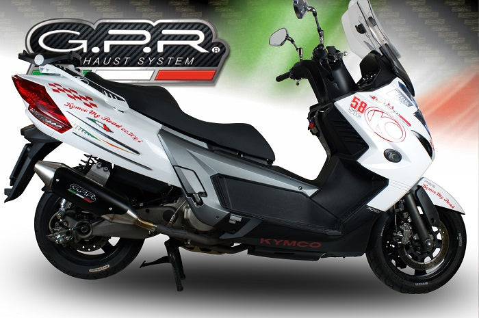 GPR Exhaust System Kymco Myroad 700 2012-2016, Power Bomb, Slip-on Exhaust Including Removable DB Killer and Link Pipe