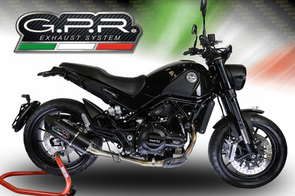 GPR Exhaust for Benelli Leoncino 500 Trail 2017-2020, Furore Nero, Slip-on Exhaust Including Removable DB Killer and Link Pipe