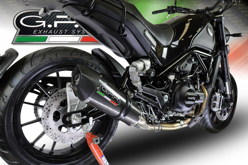 GPR Exhaust for Benelli Leoncino 500 2017-2020, GP Evo4 Poppy, Slip-on Exhaust Including Removable DB Killer and Link Pipe