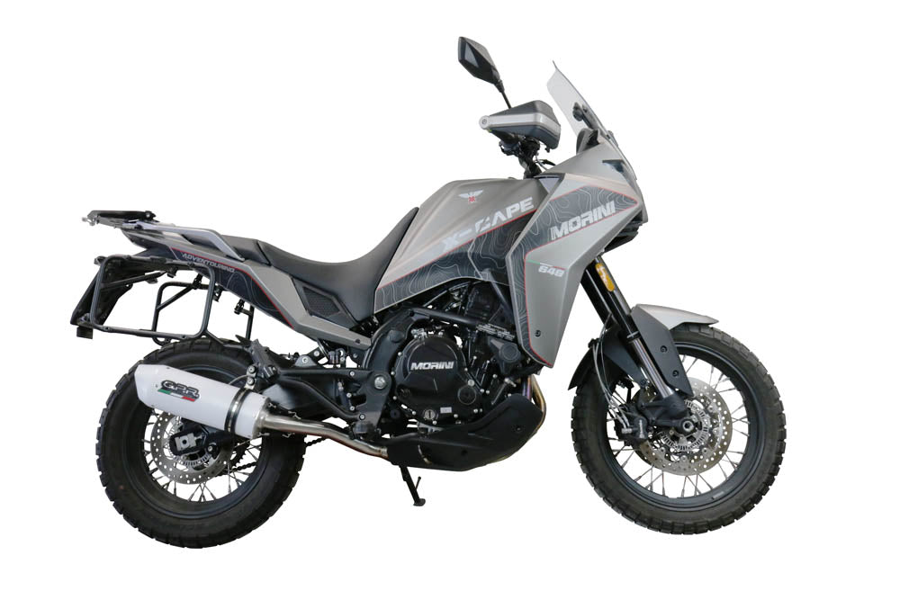 GPR Exhaust System Moto Morini X-CAPE 650 2021-2023, Albus Ceramic, Mid-Full System Exhaust Including Removable DB Killer
