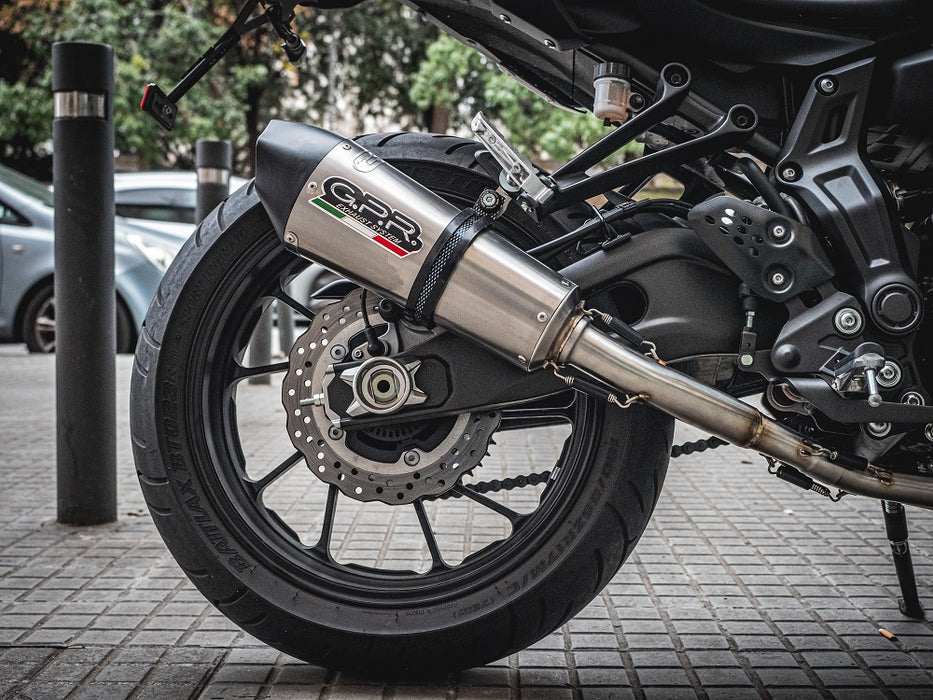 GPR Exhaust System Yamaha MT07 2014-2016, Gpe Ann. titanium, Full System Exhaust, Including Removable DB Killer