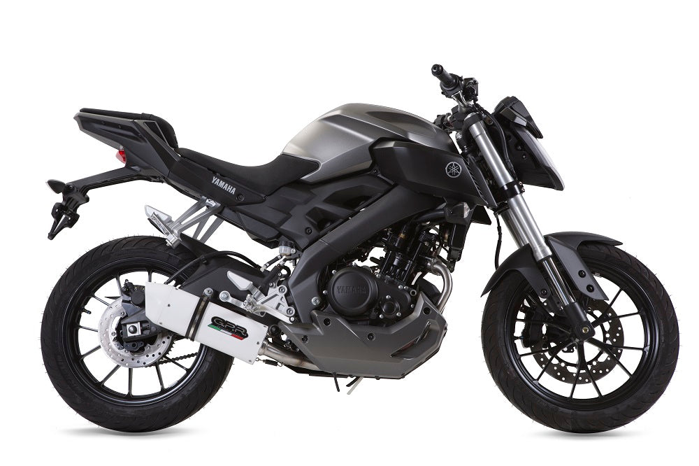 GPR Exhaust System Yamaha Mt 125 2017-2019, Albus Ceramic, Full System Exhaust, Including Removable DB Killer