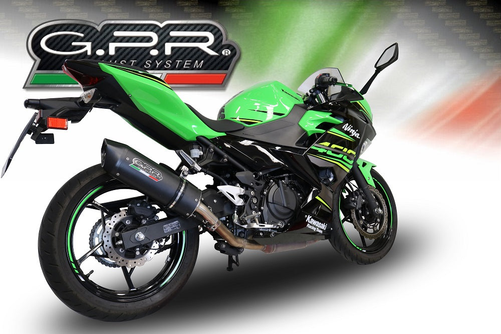 GPR Exhaust System Kawasaki Ninja 400 2023-2024, Furore Evo4 Nero, Slip-on Exhaust Including Removable DB Killer and Link Pipe