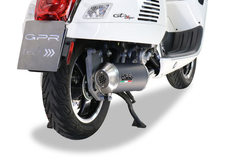 GPR Exhaust System Piaggio Vespa 125 Gts-Gtv-Super 2006-2016, Evo4 Road, Full System Exhaust, Including Removable DB Killer