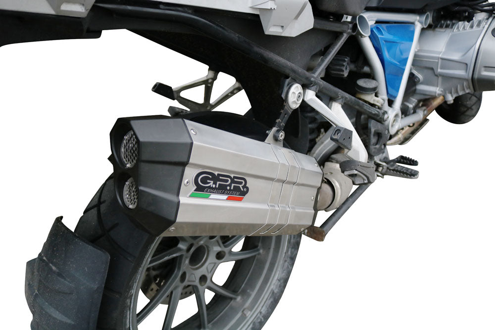 GPR Exhaust for Bmw R1200GS - Adventure 2017-2018, Sonic Titanium, Slip-on Exhaust Including Removable DB Killer and Link Pipe