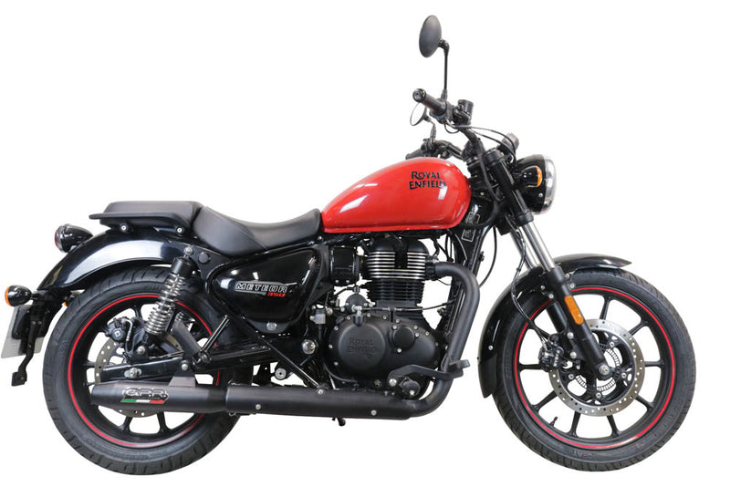 GPR Exhaust System Royal Enfield Meteor 350 2021-2023, Deeptone Nero, Slip-on Exhaust Including Link Pipe