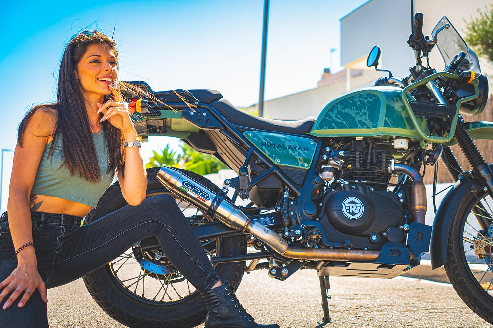 GPR Exhaust System Royal Enfield Himalayan 410 Diam.36mm 2017-2020, Deeptone Inox, Slip-on Exhaust Including Link Pipe