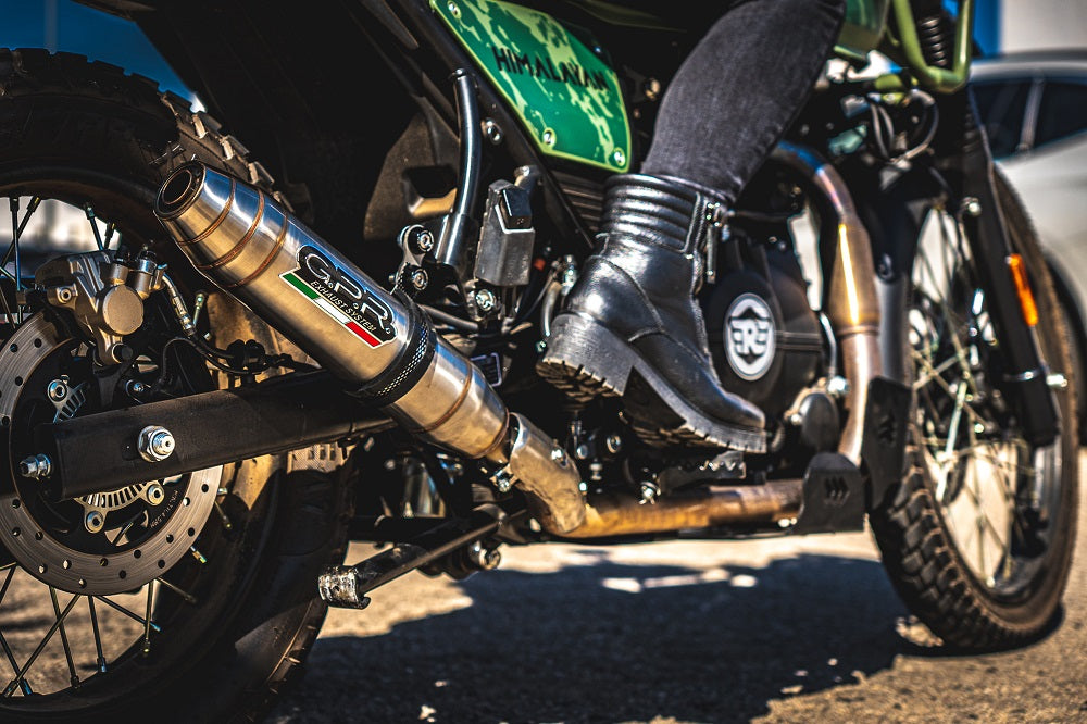 GPR Exhaust System Royal Enfield Himalayan 410 2021-2023, Deeptone Inox, Slip-on Exhaust Including Link Pipe