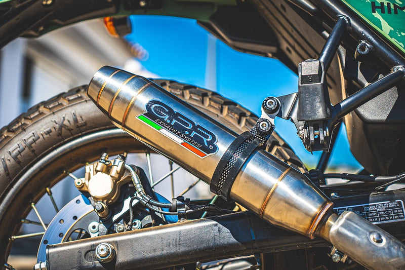 GPR Exhaust System Royal Enfield Himalayan 410 Diam.36mm 2017-2020, Deeptone Inox, Slip-on Exhaust Including Link Pipe