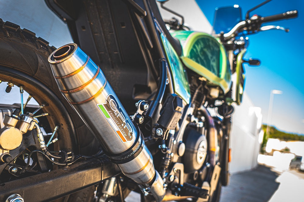 GPR Exhaust System Royal Enfield Himalayan 410 Diam.36mm 2017-2020, Deeptone Inox, Slip-on Exhaust Including Link Pipe