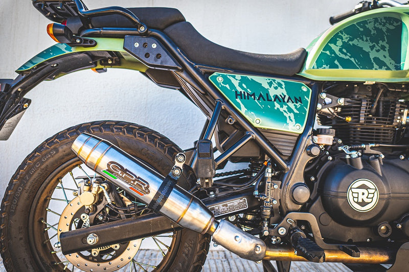 GPR Exhaust System Royal Enfield Himalayan 410 DIAM 42,5 2017-2020, Deeptone Inox, Slip-on Exhaust Including Link Pipe