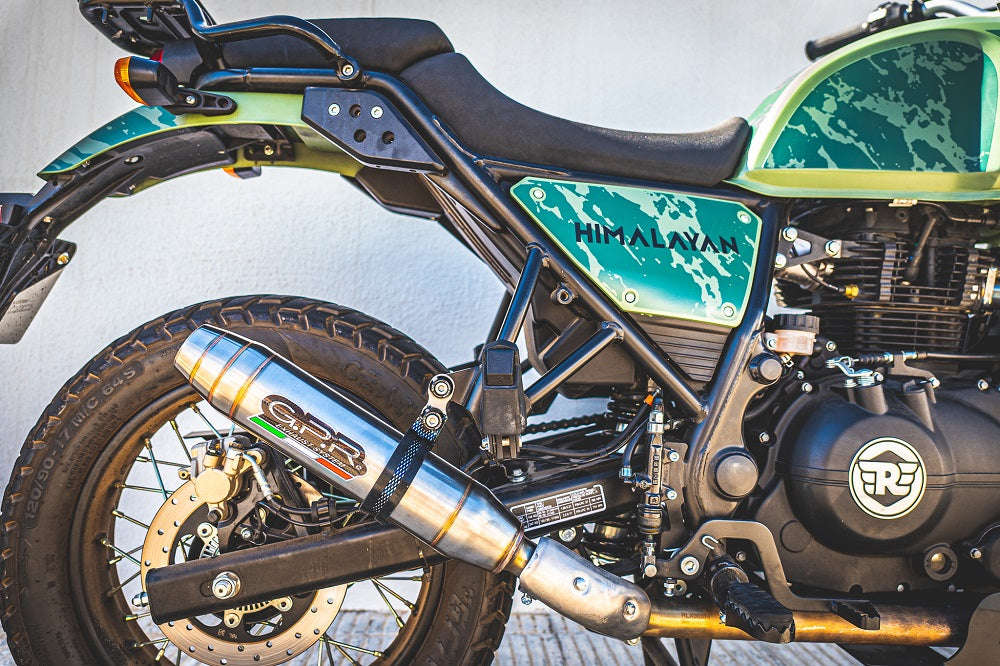 GPR Exhaust System Royal Enfield Himalayan 410 2021-2023, Deeptone Inox, Slip-on Exhaust Including Link Pipe