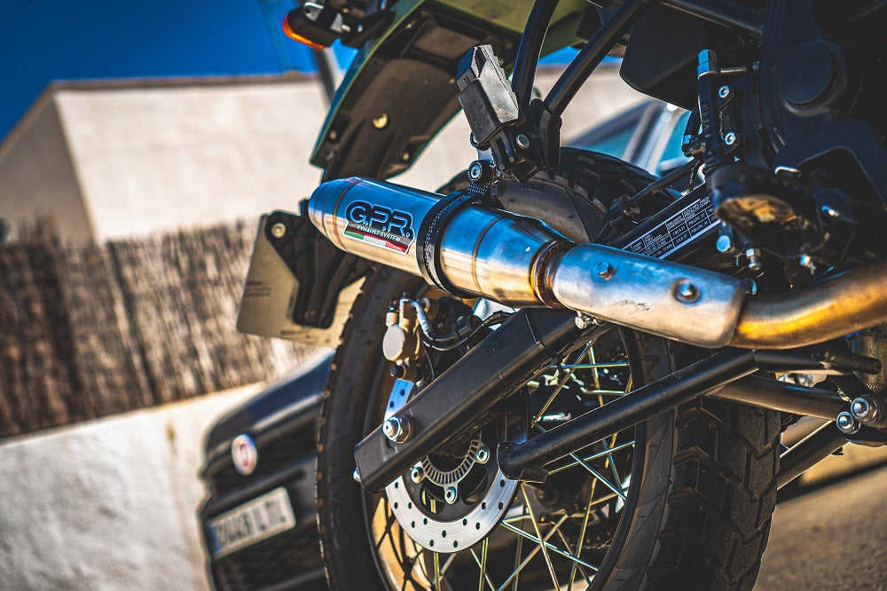 GPR Exhaust System Royal Enfield Himalayan 410 Diam.36mm 2017-2020, Deeptone Inox, Slip-on Exhaust Including Link Pipe