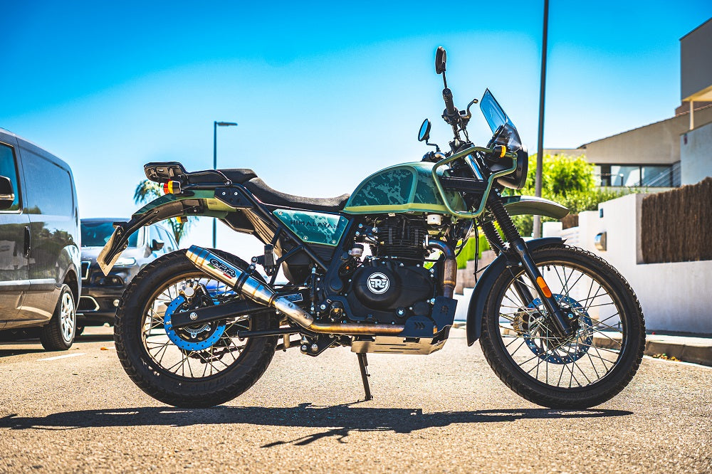 GPR Exhaust System Royal Enfield Himalayan 410 Diam.36mm 2017-2020, Deeptone Inox, Slip-on Exhaust Including Link Pipe