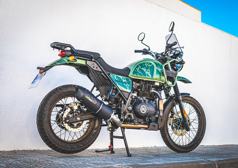 GPR Exhaust System Royal Enfield Himalayan 410 Diam.36mm 2017-2020, Furore Nero, Slip-on Exhaust Including Link Pipe