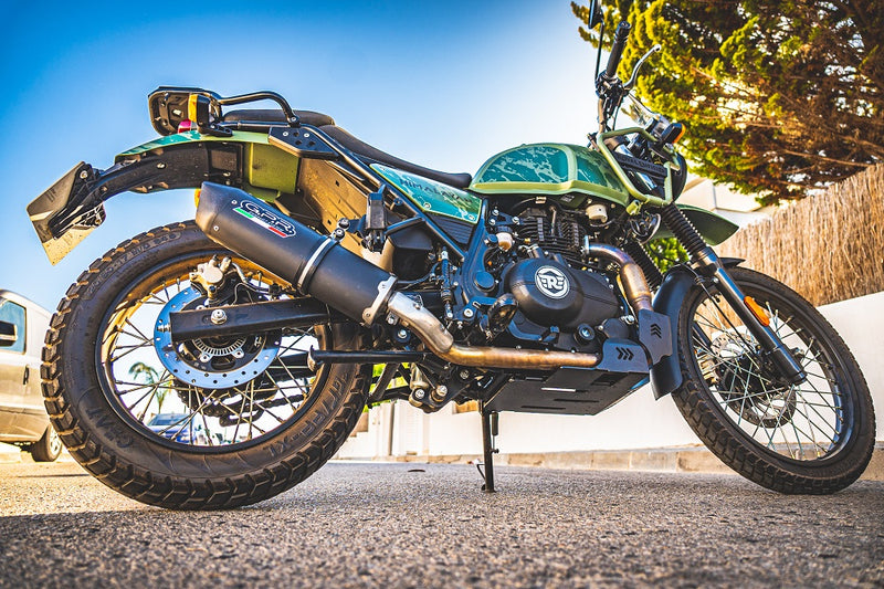 GPR Exhaust System Royal Enfield Himalayan 410 Diam.36mm 2017-2020, Furore Nero, Slip-on Exhaust Including Link Pipe