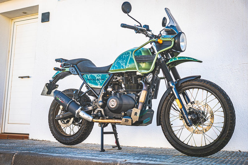 GPR Exhaust System Royal Enfield Himalayan 410 Diam.36mm 2017-2020, Furore Nero, Slip-on Exhaust Including Link Pipe