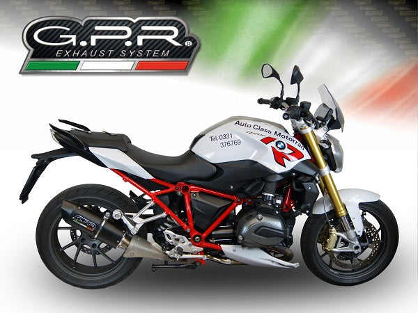 GPR Exhaust for Bmw R1200R LC 2017-2019, Furore Evo4 Poppy, Slip-on Exhaust Including Removable DB Killer and Link Pipe