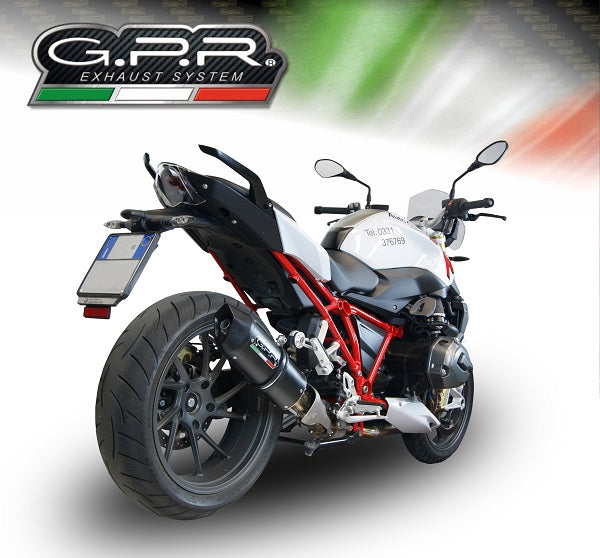 GPR Exhaust for Bmw R1200RS LC 2015-2016, Furore Nero, Slip-on Exhaust Including Removable DB Killer and Link Pipe