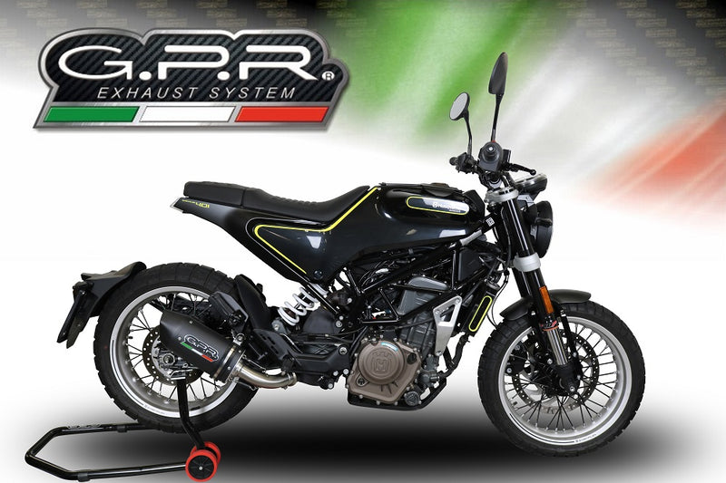 GPR Exhaust System Husqvarna Svartpilen 401 2018-2019, Furore Evo4 Poppy, Slip-on Exhaust Including Removable DB Killer and Link Pipe