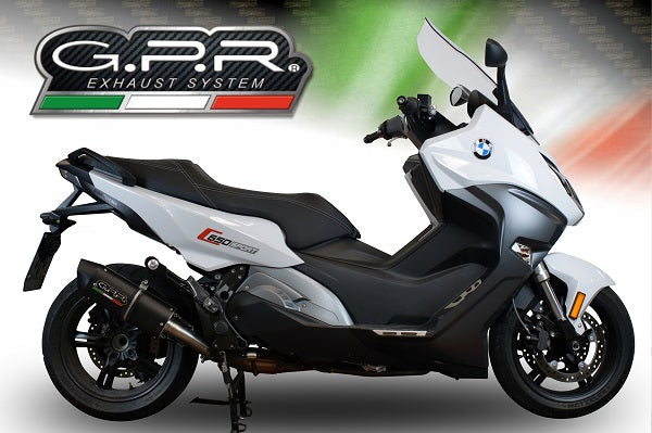 GPR Exhaust for Bmw C650 Sport 2016-2020, Furore Evo4 Nero, Slip-on Exhaust Including Removable DB Killer and Link Pipe