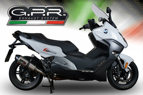GPR Exhaust for Bmw C650 Sport 2016-2020, GP Evo4 Titanium, Slip-on Exhaust Including Removable DB Killer and Link Pipe