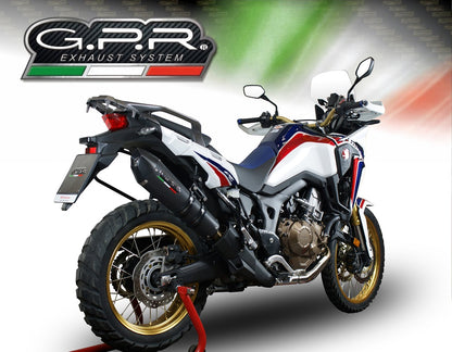 GPR Exhaust System Honda CRF1000L Africa Twin 2015-2017, Gpe Ann. Black titanium, Slip-on Exhaust Including Removable DB Killer and Link Pipe