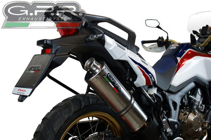 GPR Exhaust System Honda CRF1000L Africa Twin 2018-2020, Trioval, Slip-on Exhaust Including Removable DB Killer and Link Pipe