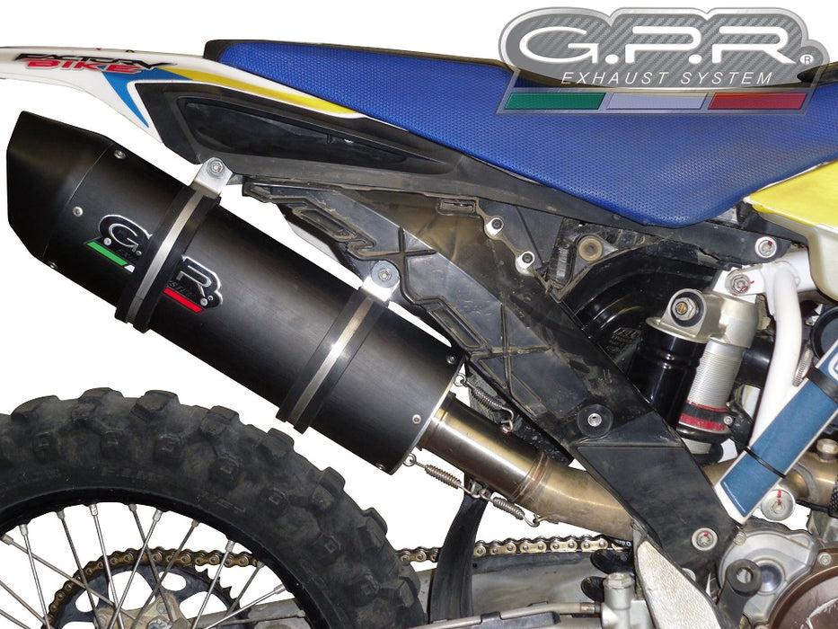 GPR Exhaust System Husqvarna FE350 2014-2016, Furore Nero, Slip-on Exhaust Including Removable DB Killer and Link Pipe