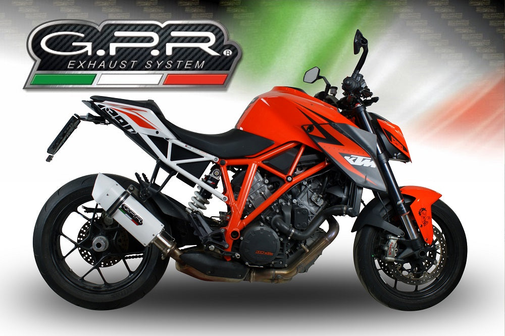 GPR Exhaust System Ktm Superduke 1290 R 2014-2016, Albus Ceramic, Slip-on Exhaust Including Removable DB Killer and Link Pipe