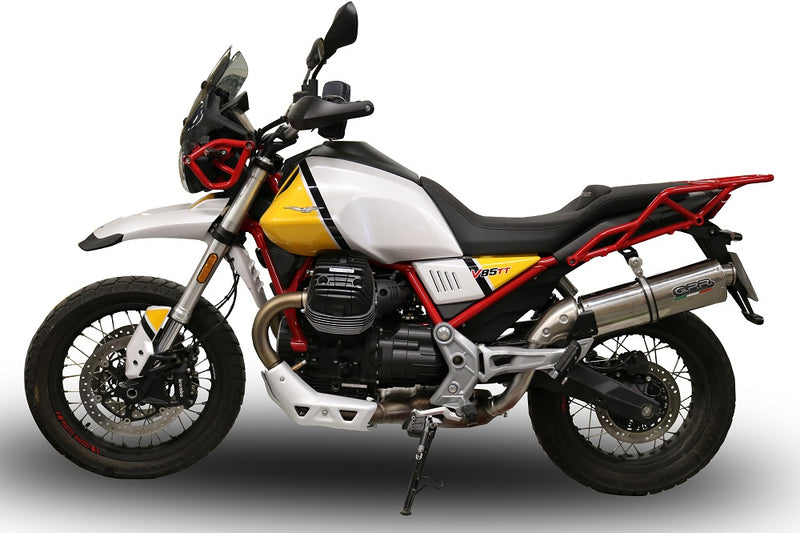 GPR Exhaust System Moto Guzzi V85TT 2019-2020, Trioval, Slip-on Exhaust Including Removable DB Killer and Link Pipe